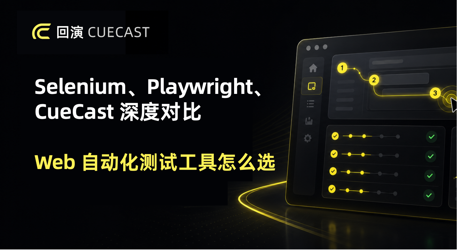 Selenium、Playwright、CueCast 深度对比：Web 自动化测试工具怎么选